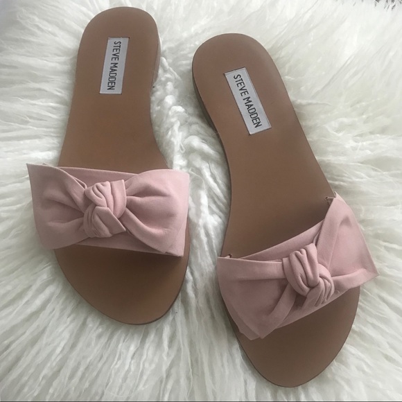 Steve Madden Shoes Pink Bow Slide Sandals Nwot Poshmark